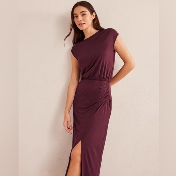 NWT Boden Column Jersey Maxi Dress Dark Burgundy Size 6 Regular - Picture 2 of 9